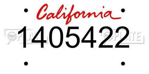1405422 California License Plate