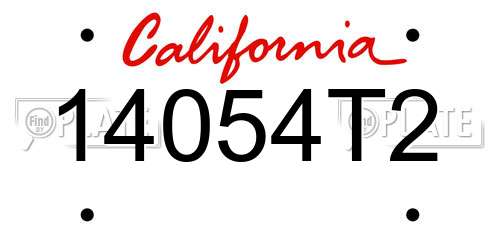 14054T2 California License Plate