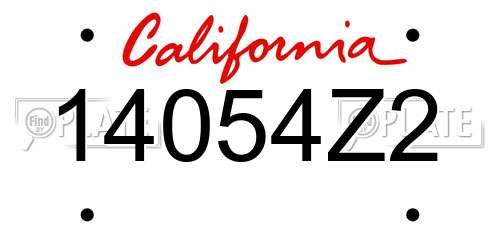14054Z2 California License Plate
