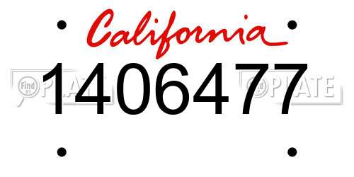 1406477 California License Plate