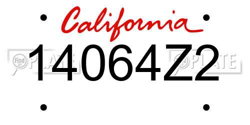 14064Z2 California License Plate