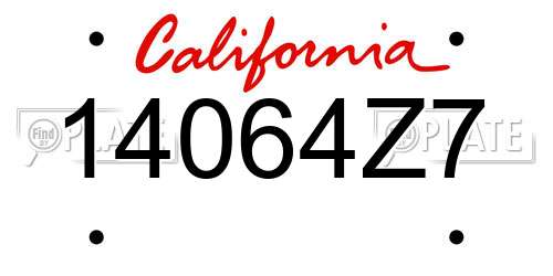 14064Z7 California License Plate