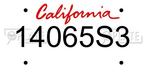 14065S3 California License Plate