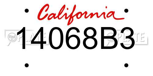 14068B3 California License Plate