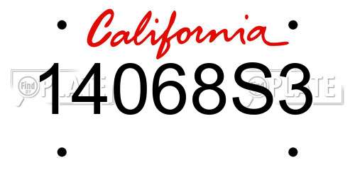 14068S3 California License Plate