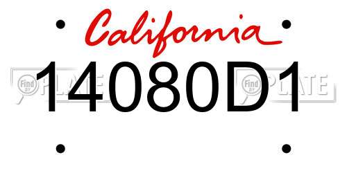 14080D1 California License Plate