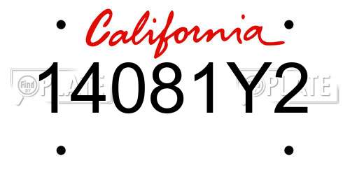 14081Y2 California License Plate