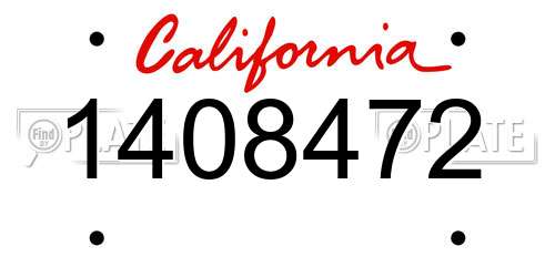 1408472 California License Plate