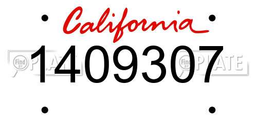 1409307 California License Plate