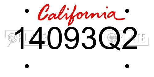 14093Q2 California License Plate