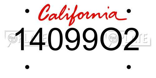 14099O2 California License Plate