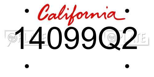14099Q2 California License Plate