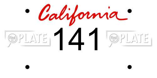 141 California License Plate