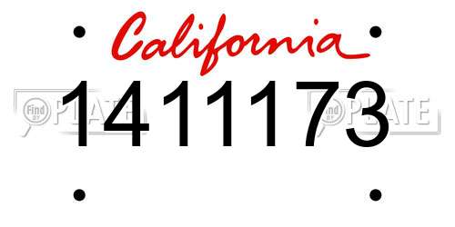 1411173 California License Plate