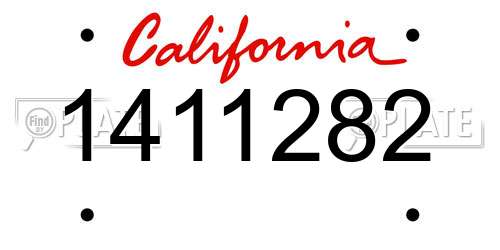 1411282 California License Plate