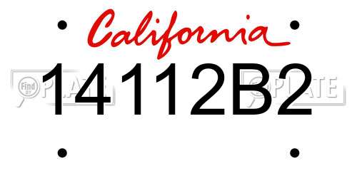 14112B2 California License Plate