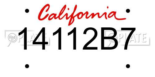 14112B7 California License Plate