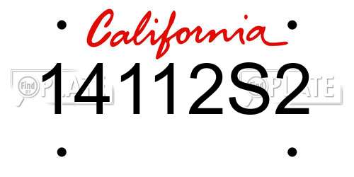 14112S2 California License Plate