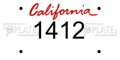 1412 California License Plate