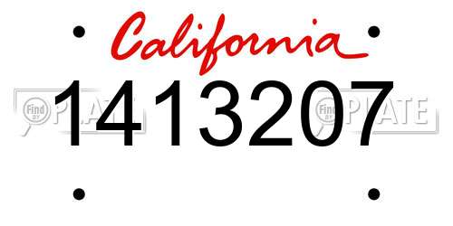 1413207 California License Plate