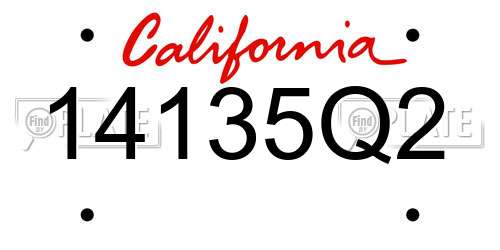 14135Q2 California License Plate