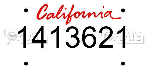 1413621 California License Plate