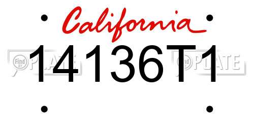 14136T1 California License Plate