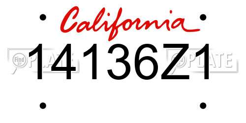 14136Z1 California License Plate