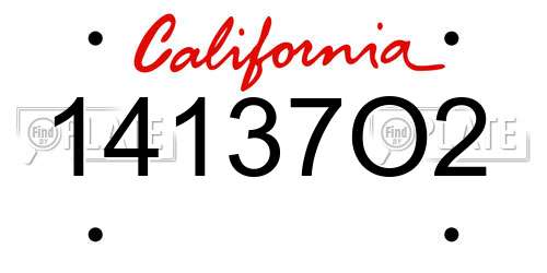 14137O2 California License Plate