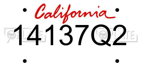 14137Q2 California License Plate