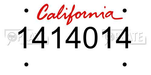 1414014 California License Plate