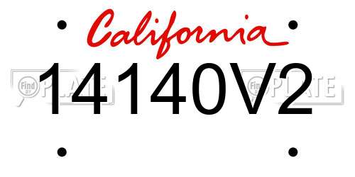 14140V2 California License Plate