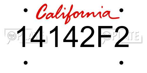 14142F2 California License Plate