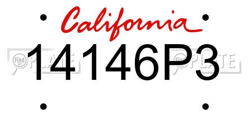 14146P3 California License Plate