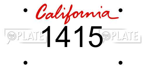 1415 California License Plate