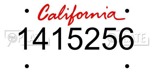 1415256 California License Plate