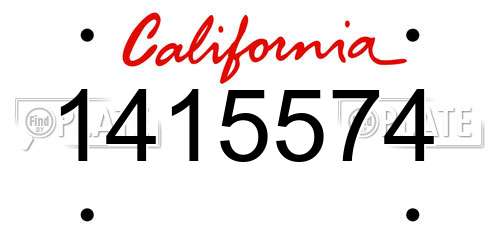 1415574 California License Plate