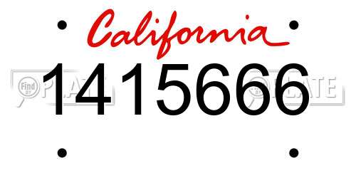 1415666 California License Plate