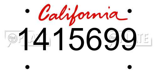 1415699 California License Plate