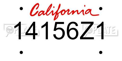 14156Z1 California License Plate