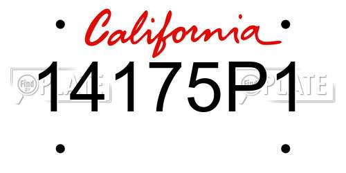 14175P1 California License Plate
