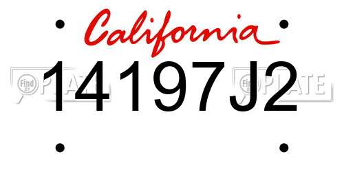 14197J2 California License Plate