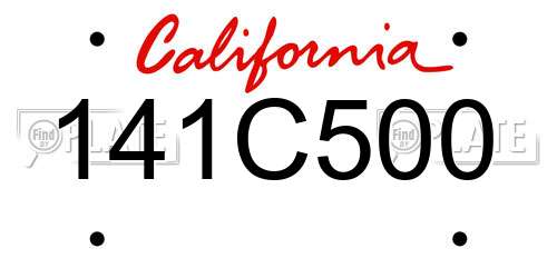 141C500 California License Plate