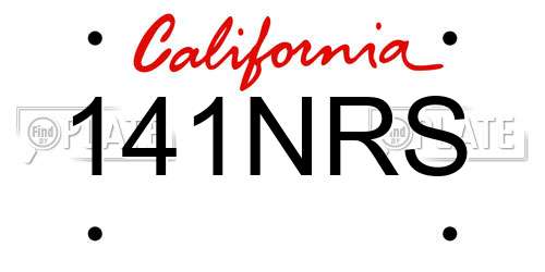 141NRS California License Plate