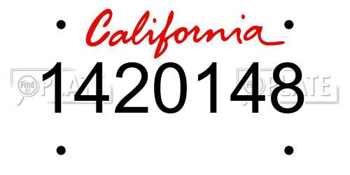 1420148 California License Plate