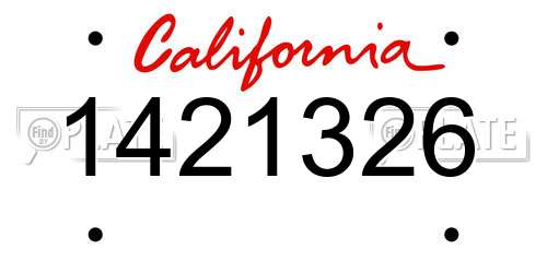 1421326 California License Plate