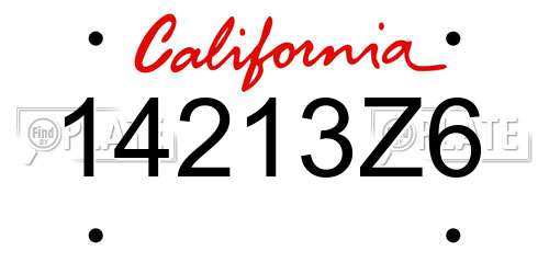 14213Z6 California License Plate