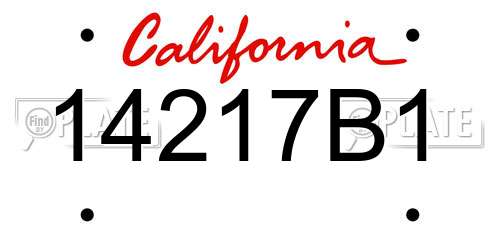 14217B1 California License Plate
