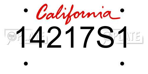 14217S1 California License Plate