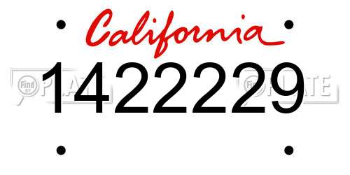 1422229 California License Plate